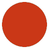 Kommunens orangea profilfärg Pantone 2349 visas i en fylld cirkel.