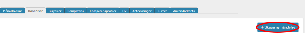 Knapp i Winlas Skapa ny händelse.